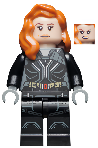 Минифигурка Lego Super Heroes Black Widow - Black Jumpsuit, Dark Orange Mid-Length Hair, Printed Legs, Dark Bluish Gray Hands sh629 U